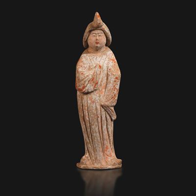 Figura di dama di corte, terracotta, Cina, Dinastia Tang (618-907 d.C.)
