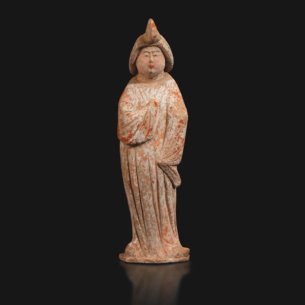 Figura di dama di corte in terracotta, Cina, Dinastia Tang (618-907 d.C.)