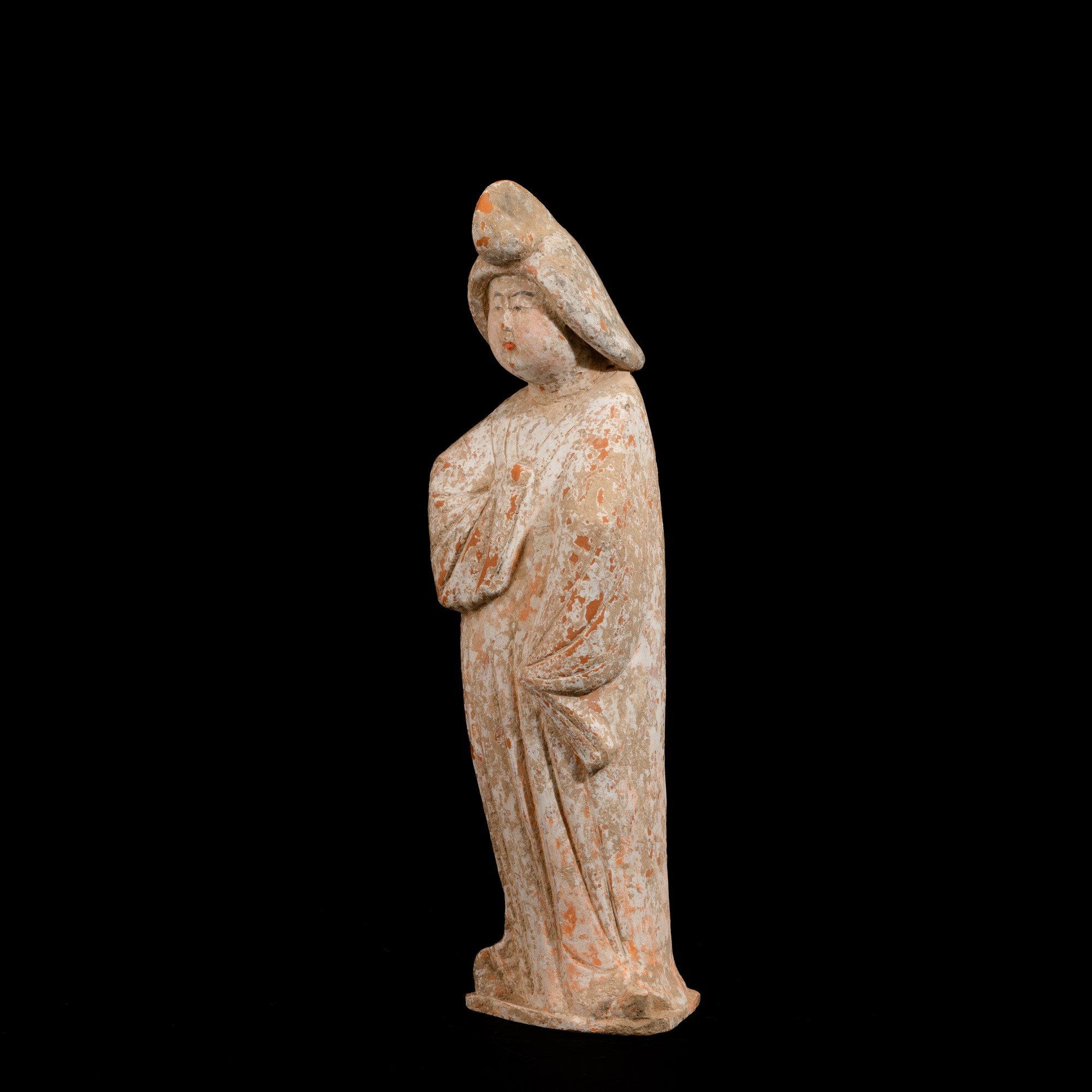 Figura di dama di corte, terracotta, Cina, Dinastia Tang (618-907 d.C.)