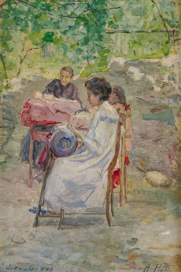 Scena di donne che cuciono