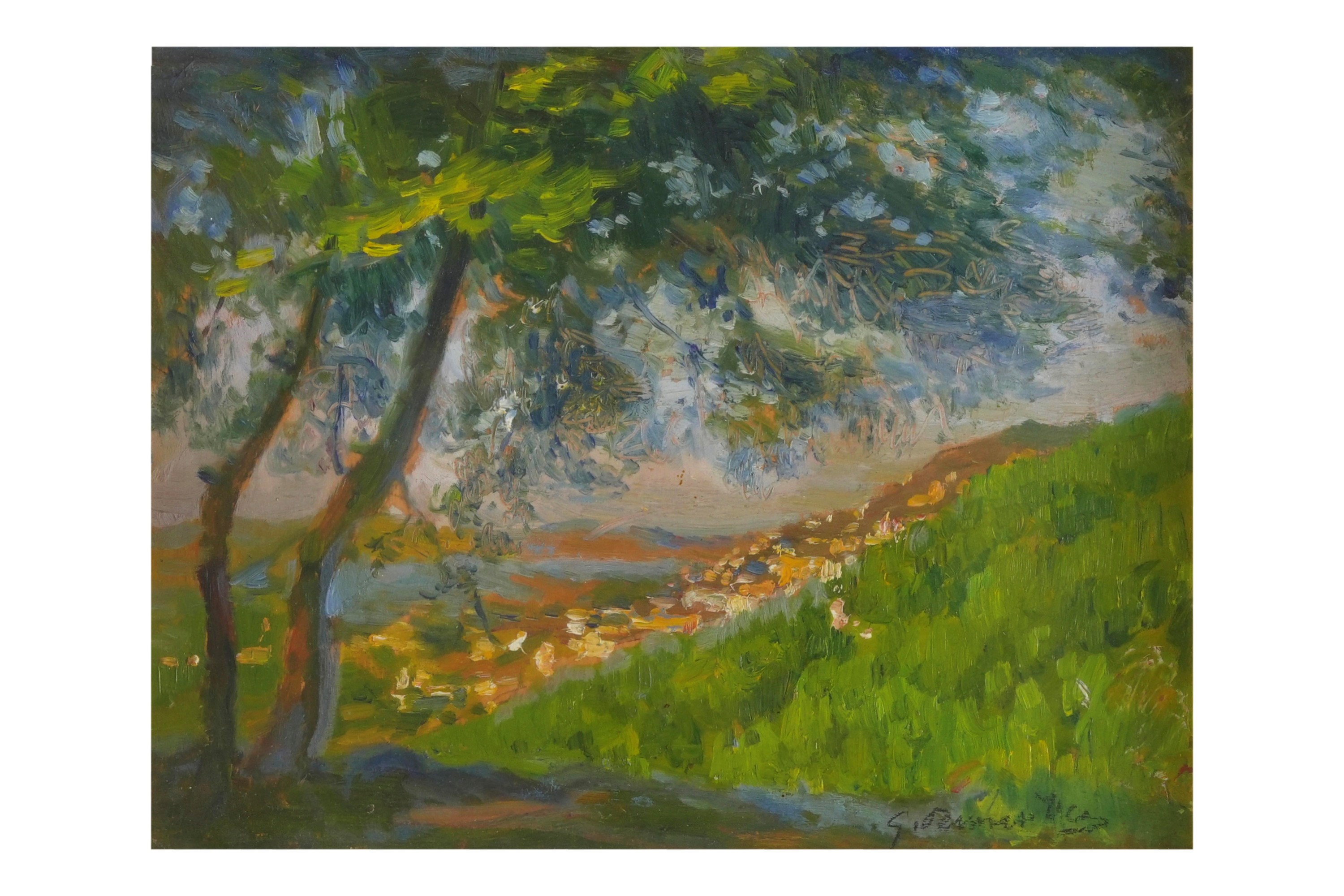 Giuseppe Pennasilico - Paesaggio, olio su tavola