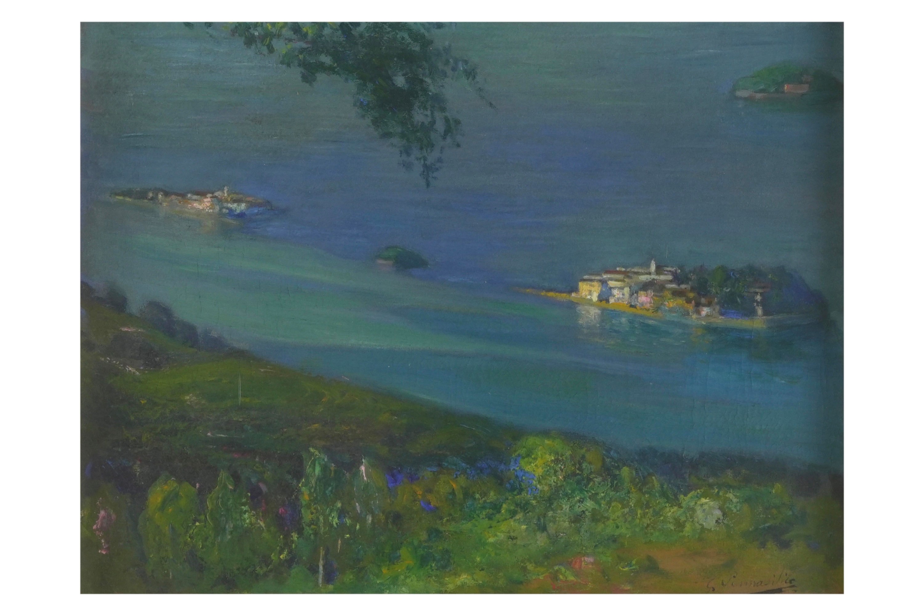 Giuseppe Pennasilico - Paesaggio, olio su tavola
