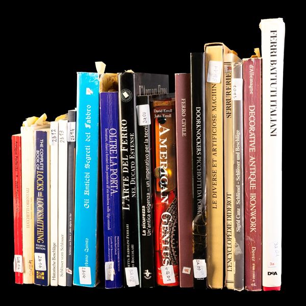 Miscellanea di sedici pubblicazioni relative all'arte del ferro in lingue diverse