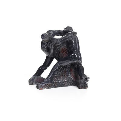 Scultura raffigurante lottatori
