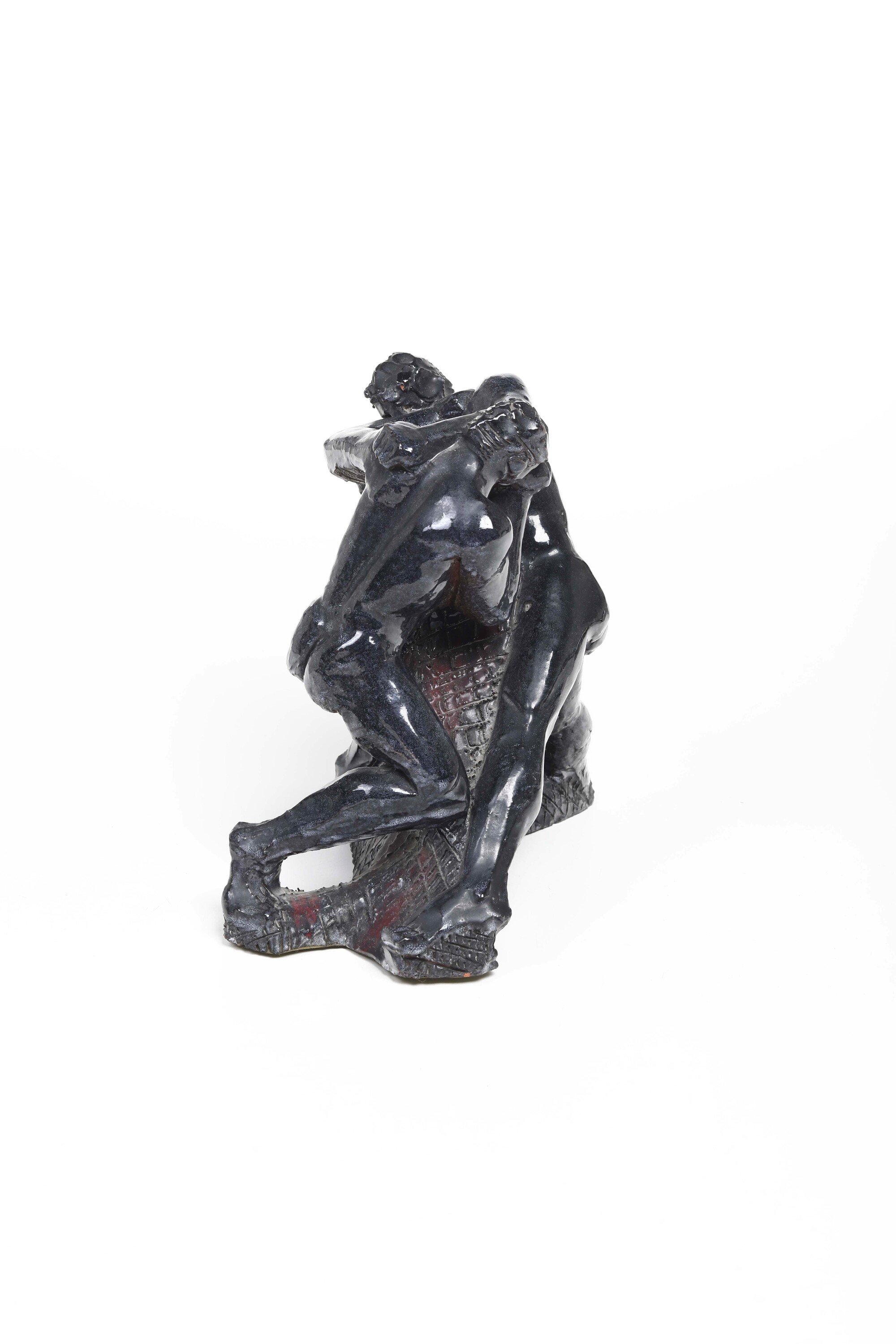 Scultura raffigurante lottatori