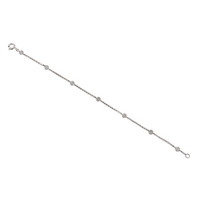 Bracciale in oro bianco 750/1000 con diamanti taglio brillante per un totale di ct 0.70 circa
