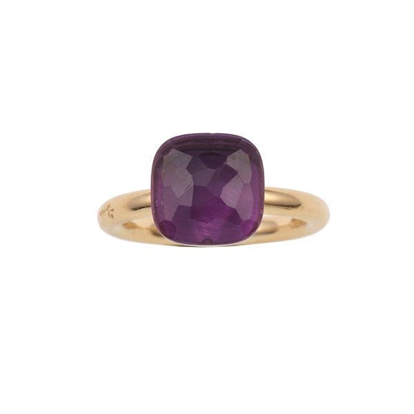 Amethyst and gold “Nudo” ring. Signed Pomellato