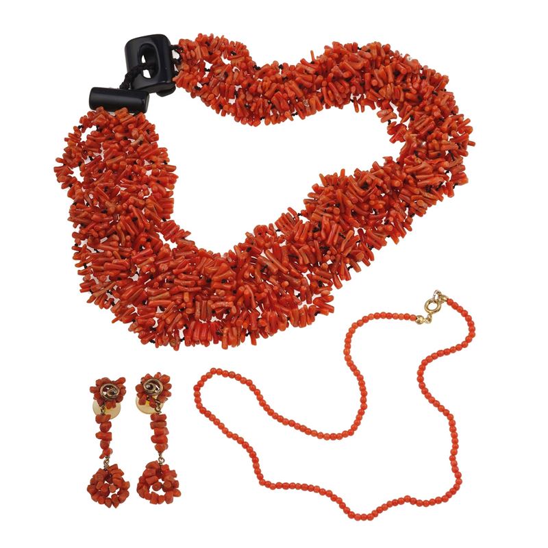 Group of coral jewels  - Auction Jewels - Cambi Casa d'Aste
