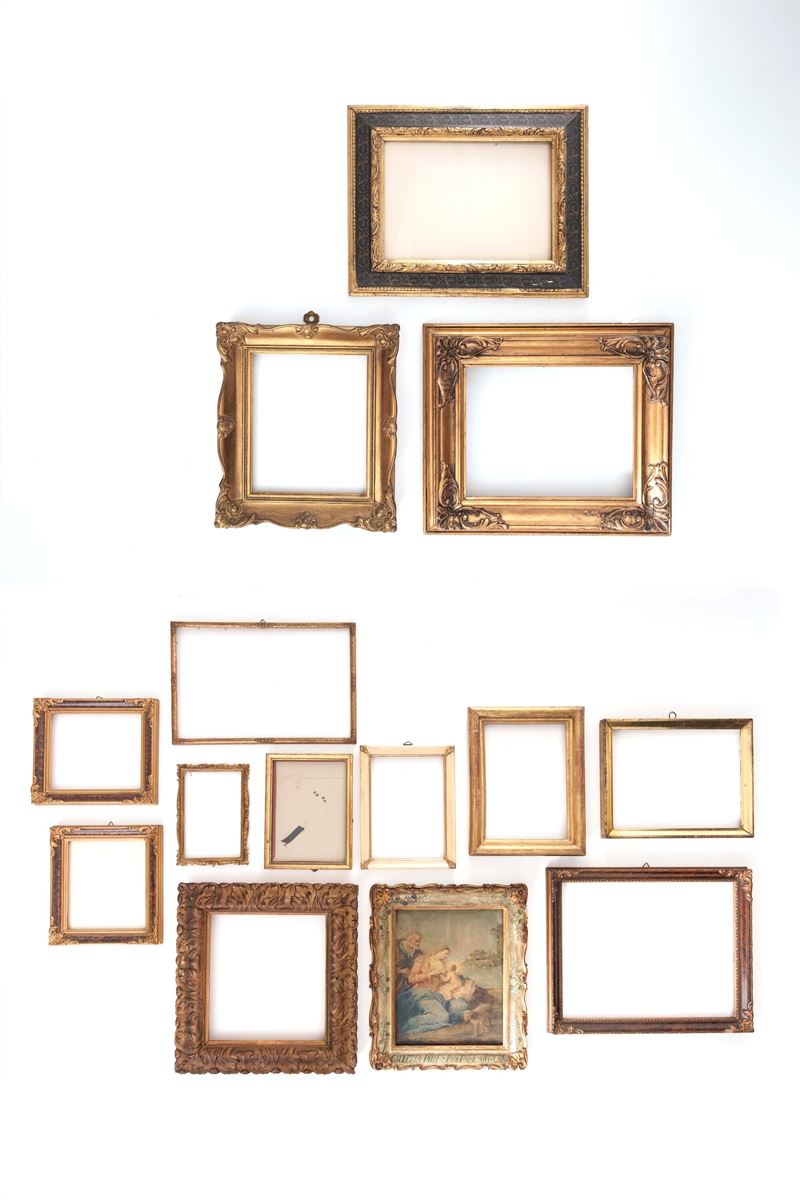 Lotto di 12 cornicette dorate  - Auction Antique frames - Cambi Casa d'Aste