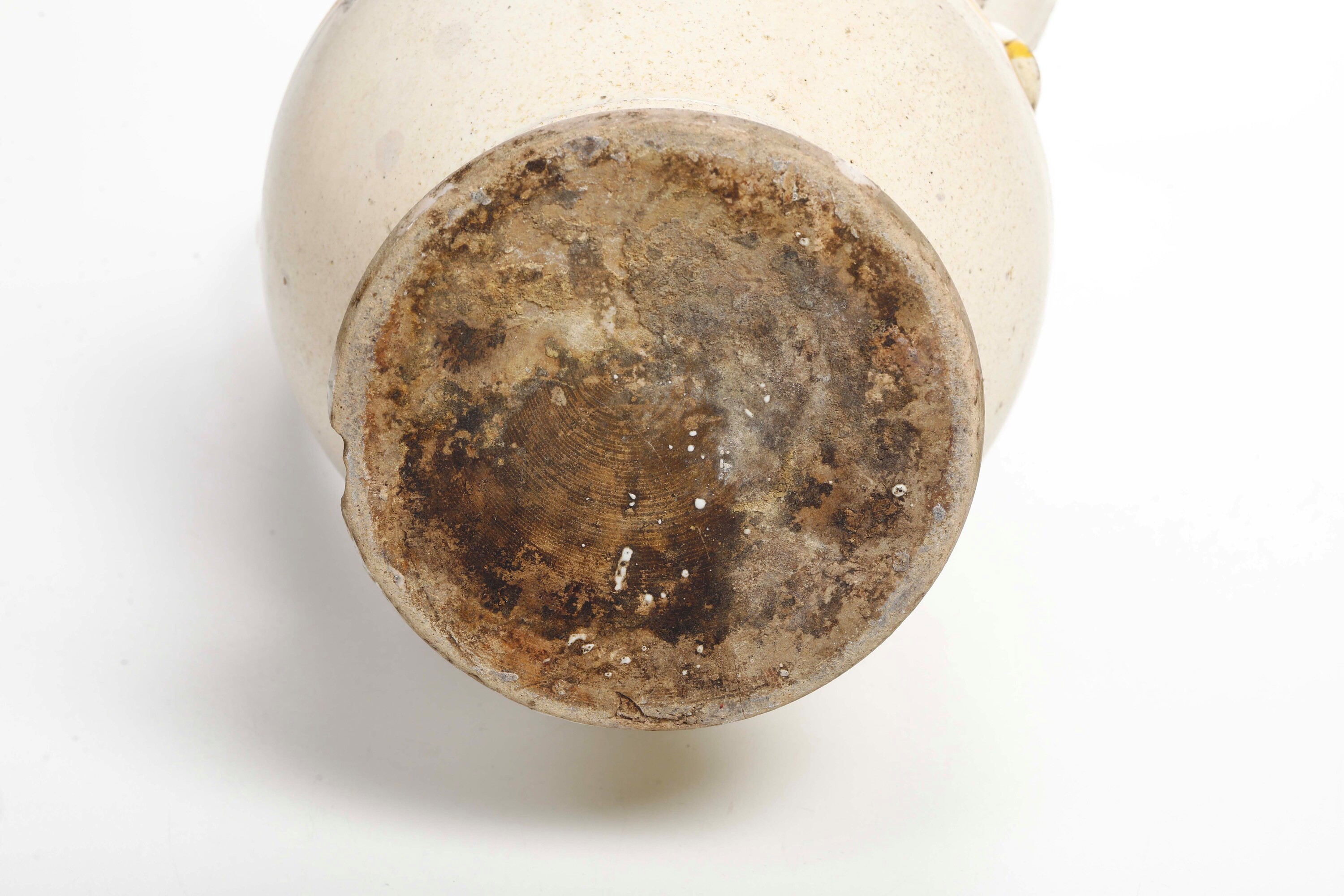 Manifattura di Grottaglie (Puglia), Vaso biansato con coperchio, maiolica, XIX secolo