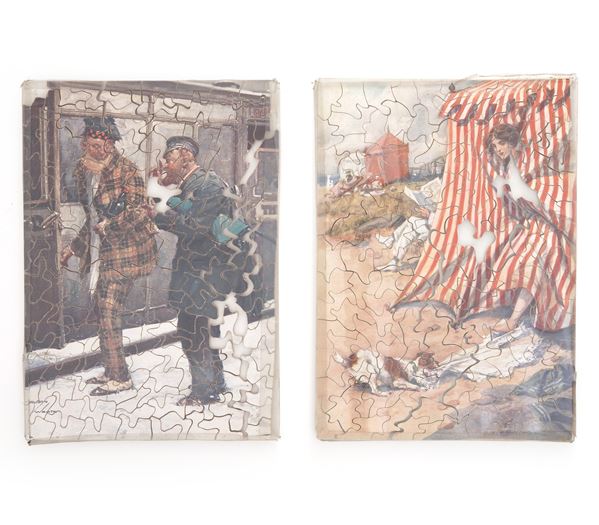 Due puzzle con scene di genere. Inghilterra, XIX secolo