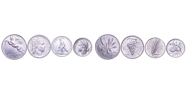 REPUBBLICA ITALIANA. Lotto di quattro monete.   