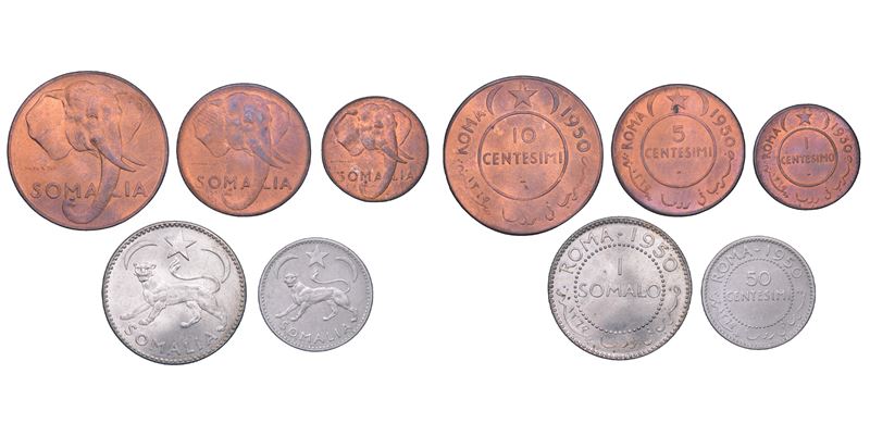 REPUBBLICA ITALIANA. AFIS, 1950-1960.   Lotto di cinque monete.  - Asta Numismatica Light - Cambi Casa d'Aste