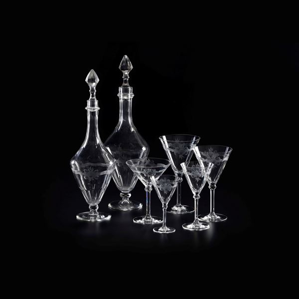 Servizio di calici. Francia, Manifattura Baccarat, XX secolo.