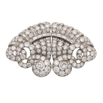 Spilla Douette con Diamanti Taglio Brillante e Taglio Baguette