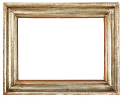 Cornice in stile antico, legno intagliato e argentato, XX secolo