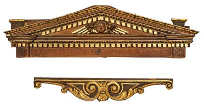 Due fregi, legno intagliato e parzialmente dorato