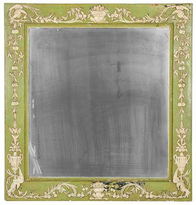 Cornice neoclassica, legno intagliato e dipinto, XIX secolo