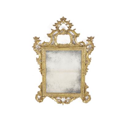 Specchiera, legno intagliato e dorato, XVIII secolo
