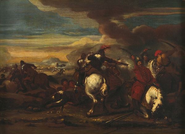 Scontro di cavalleria tra cristiani e saraceni