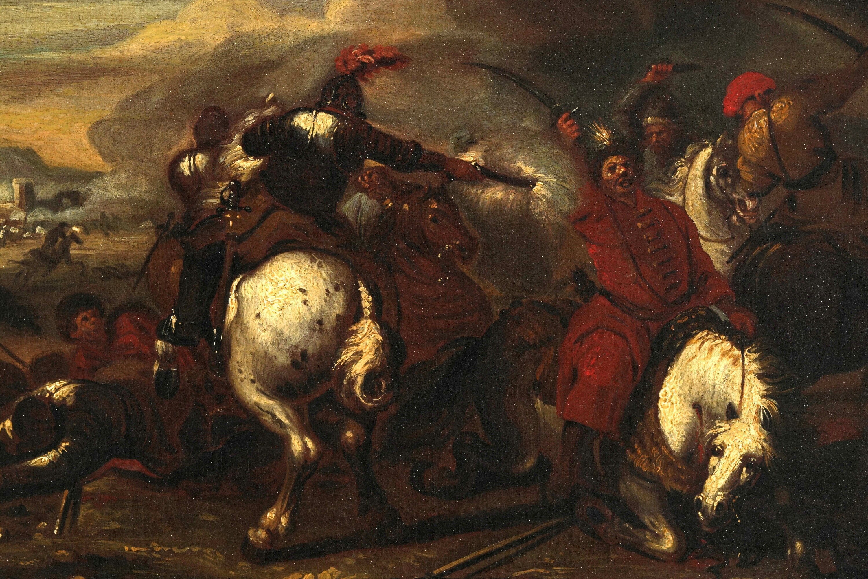 Scontro di cavalleria tra cristiani e saraceni