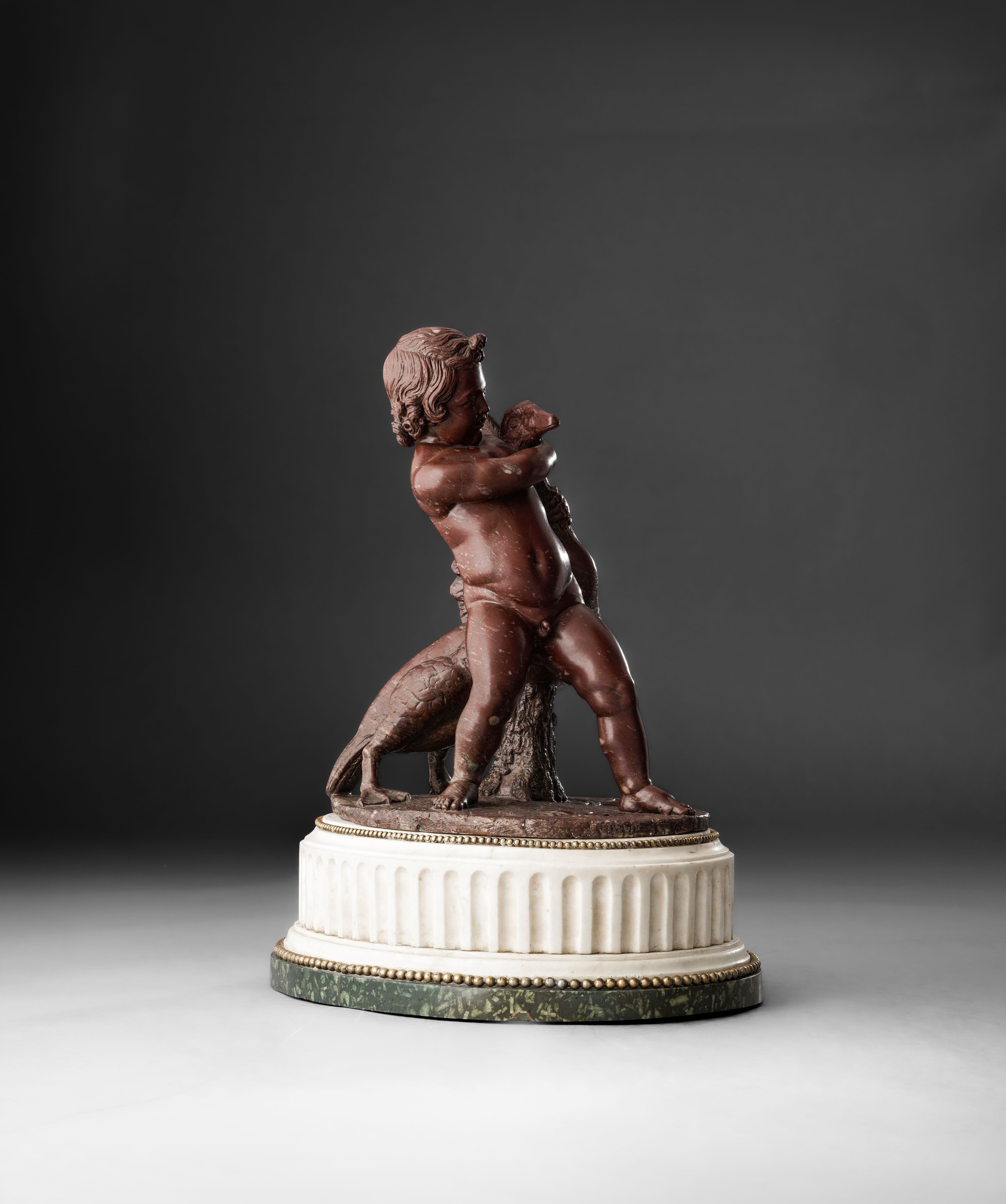 Strangolatore di oche, marmo rosso antico, serpentino e bronzo fuso e dorato (Roma, XVIII-XIX sec...