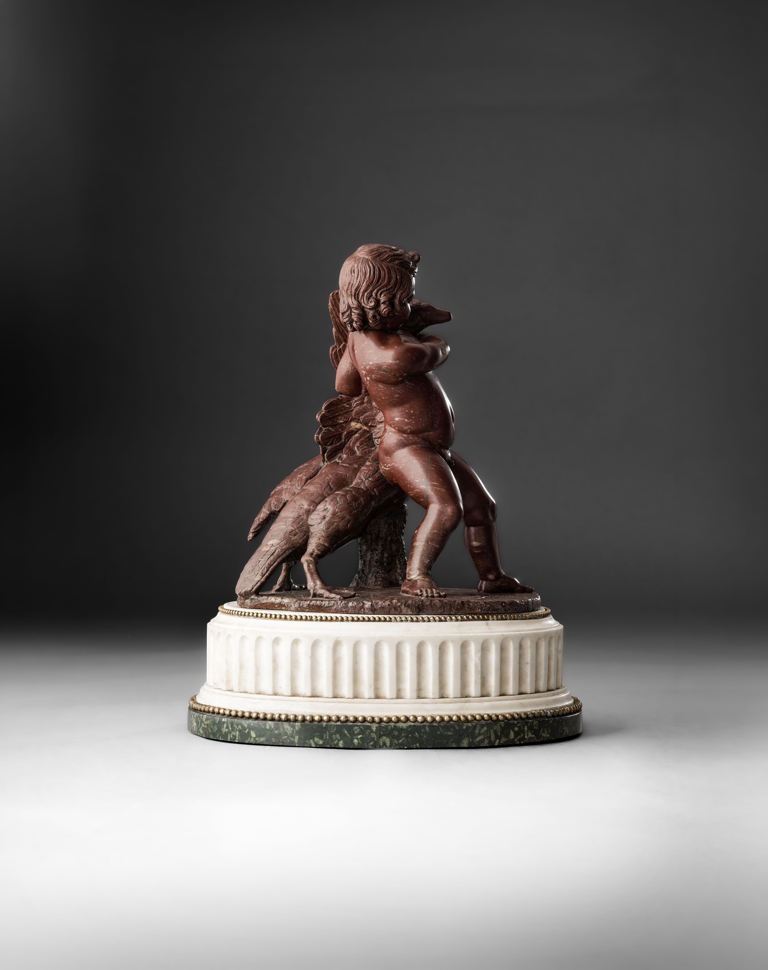 Strangolatore di oche, marmo rosso antico, serpentino e bronzo fuso e dorato (Roma, XVIII-XIX sec...