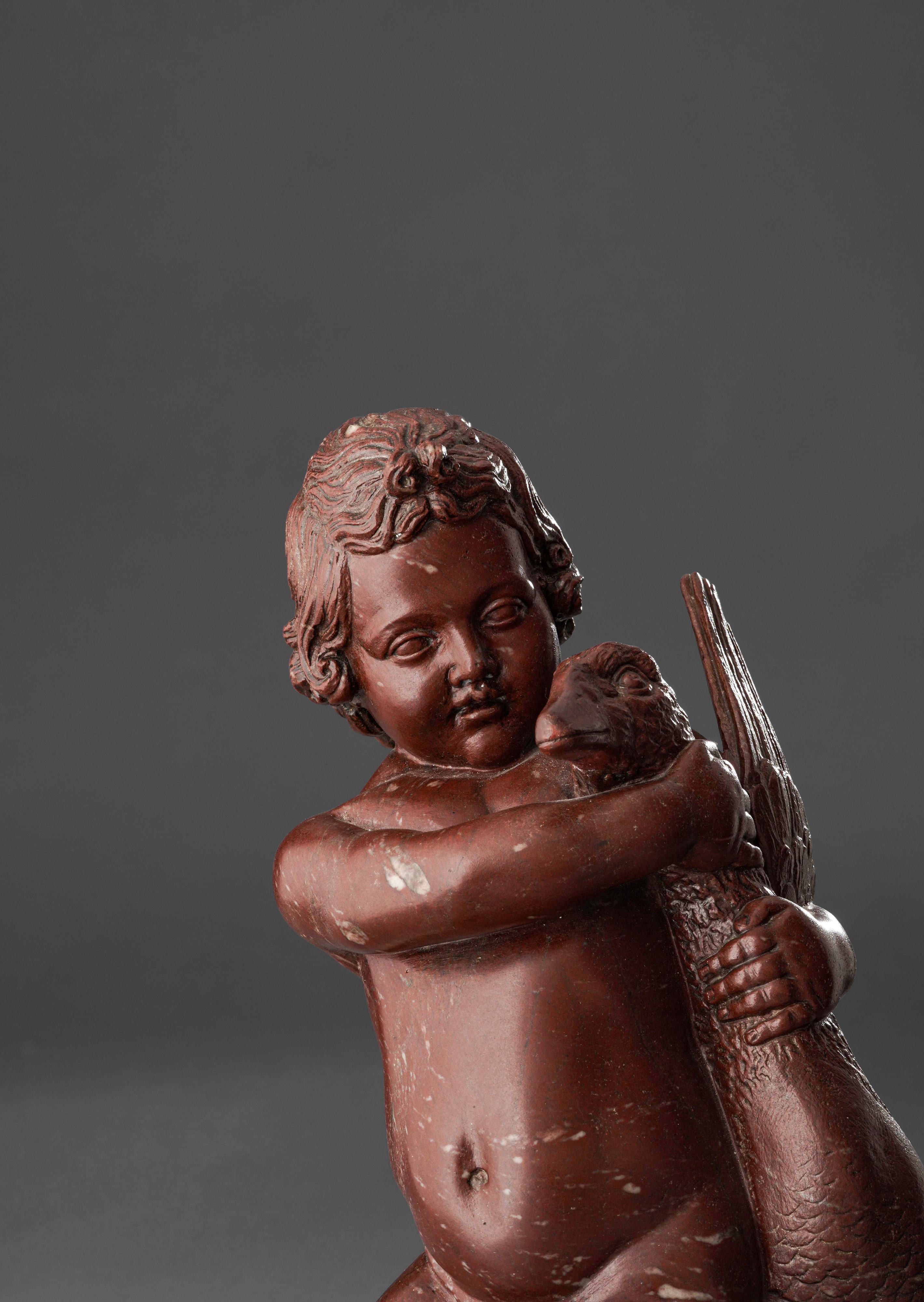 Strangolatore di oche, marmo rosso antico, serpentino e bronzo fuso e dorato (Roma, XVIII-XIX sec...