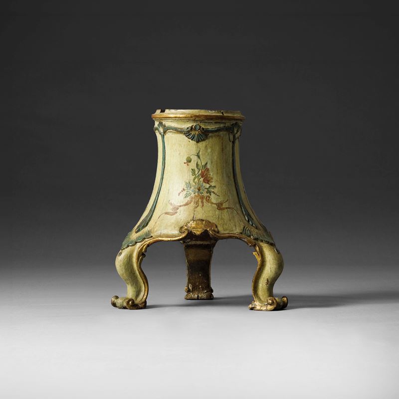 Piedistallo laccato e dipinto. Venezia, XVIII secolo  - Auction Italian Mansions - Cambi Casa d'Aste