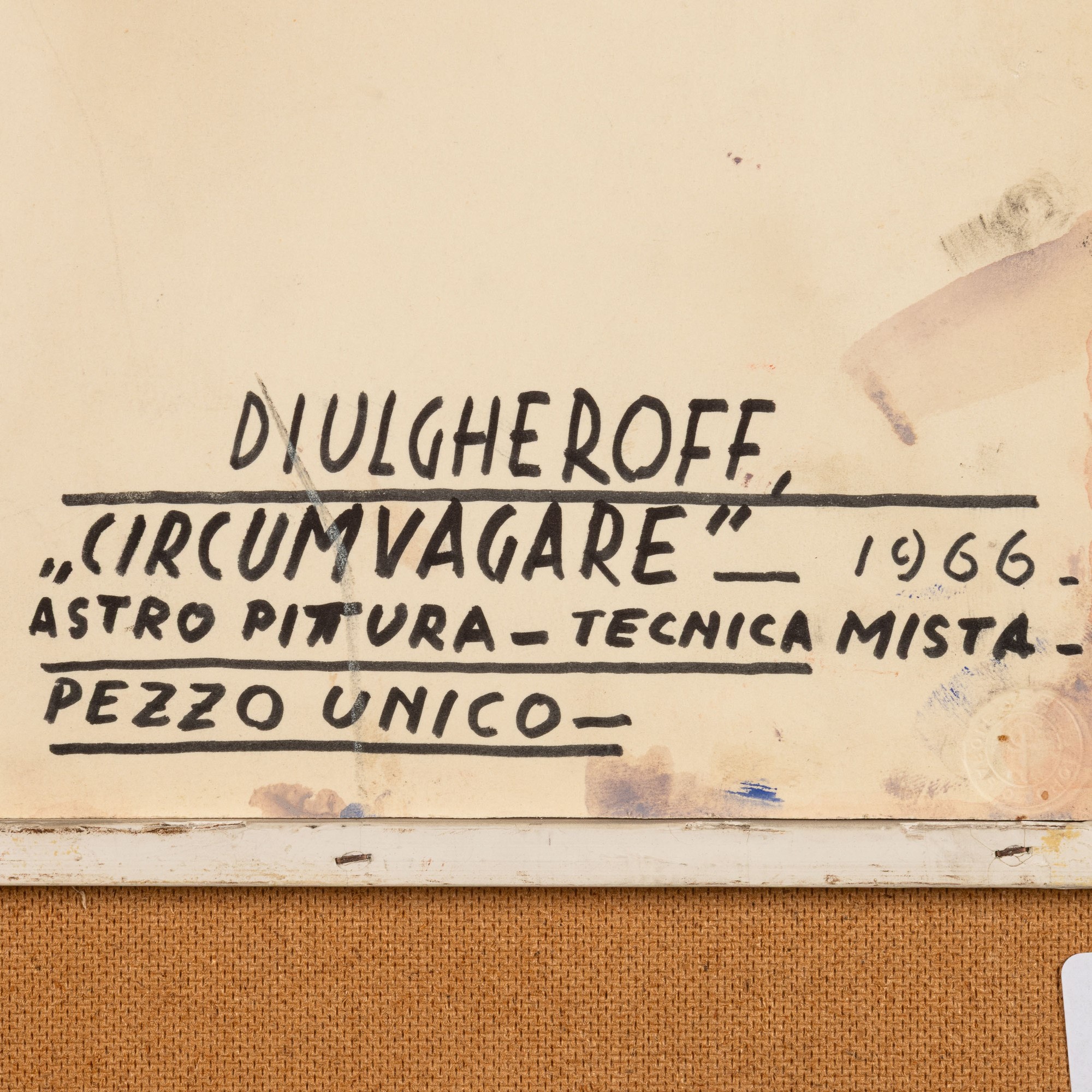 Nicolaj Diulgheroff - Circumvagare, tecnica mista su carta