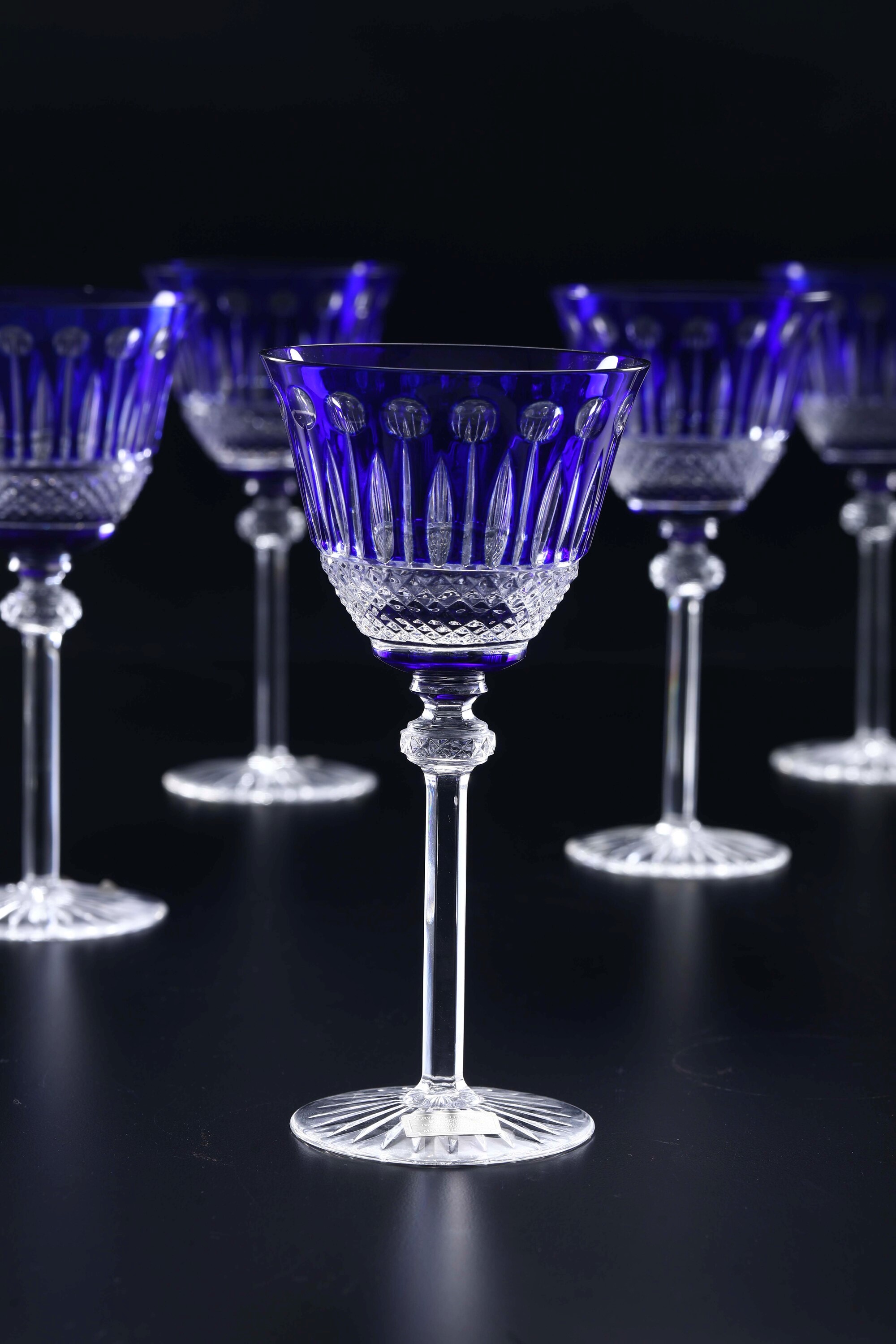 Sei calici “King Louis”. Ungheria, Crystal Legends per Godinger, XX secolo.