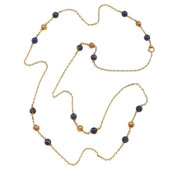 Lapis-lazuli and gold sautoir