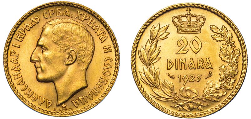 JUGOSLAVIA. ALEXANDER I, 1921-1934. 20 Dinara 1925.  - Asta Numismatica Light - Cambi Casa d'Aste