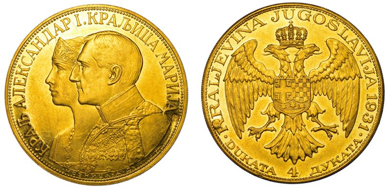 JUGOSLAVIA. ALEXANDER I, 1921-1934. 4 Dukata 1931.  - Auction Light Numismatics - Cambi Casa d'Aste