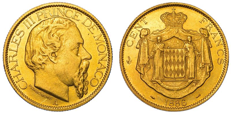 MONACO. CHARLES III, 1856-1889. 100 Francs 1886.  - Auction Light Numismatics - Cambi Casa d'Aste