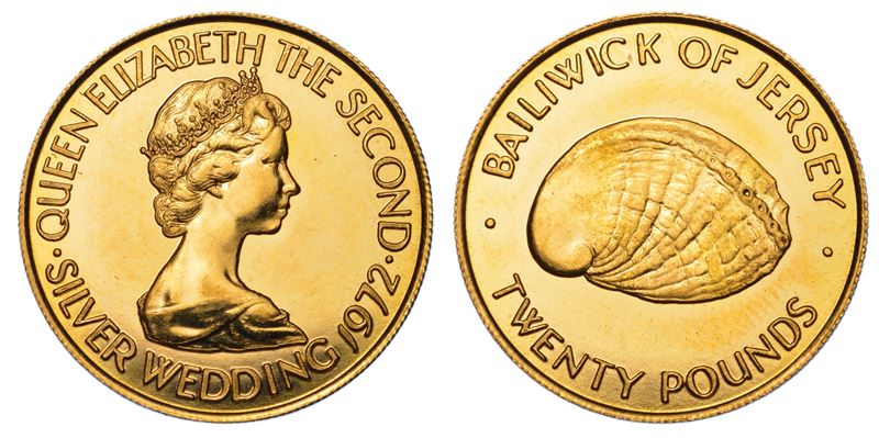 JERSEY. ELIZABETH II, 1953-2002. 20 Pounds 1972.  - Auction Light Numismatics - Cambi Casa d'Aste