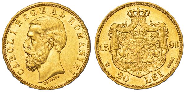 ROMANIA. CAROL I, 1866-1914. 20 Lei 1890.