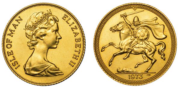 ISOLA DI MAN. ELIZABETH, 1953-2022. Half Pound 1973.