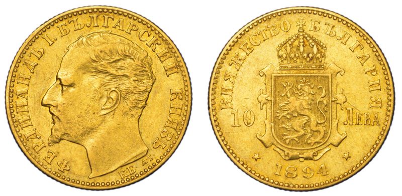 BULGARIA. FERDINAND I, 1887-1908. 10 Leva 1894.  - Auction Light Numismatics - Cambi Casa d'Aste