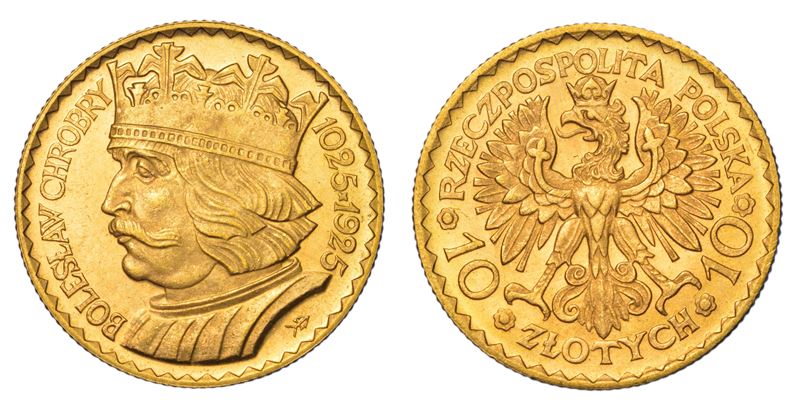 POLONIA. REPUBBLICA, 1919-1939. 10 Zlotych 1925. Commemorazione del 900° anniversario della fondazione della Polonia.  - Asta Numismatica Light - Cambi Casa d'Aste