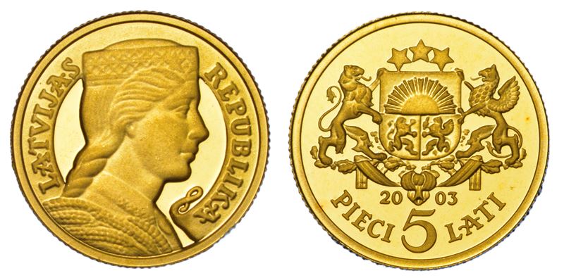 LETTONIA. REPUBBLICA. 5 Lati 2003.  - Auction Light Numismatics - Cambi Casa d'Aste
