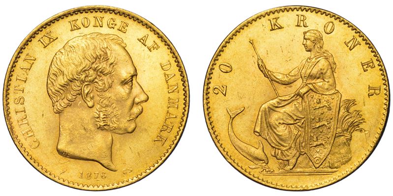DANIMARCA. CHRISTIAN IX, 1863-1906. 20 Kroner 1876.  - Auction Light Numismatics - Cambi Casa d'Aste