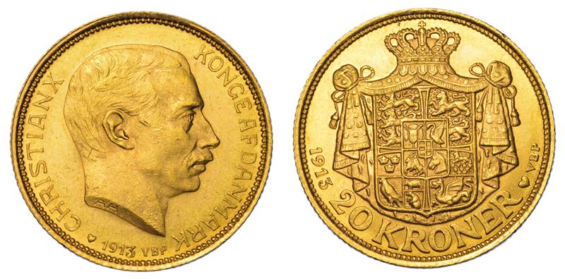 DANIMARCA. CHRISTIAN X, 1912-1947. 20 Kroner 1913.  - Auction Light Numismatics - Cambi Casa d'Aste