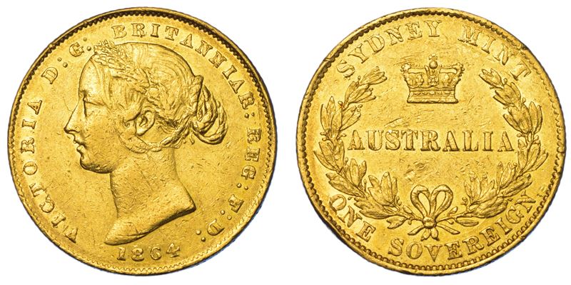 AUSTRALIA. VICTORIA, 1837-1901. Sovereign 1864. Sydney.  - Auction Light Numismatics - Cambi Casa d'Aste