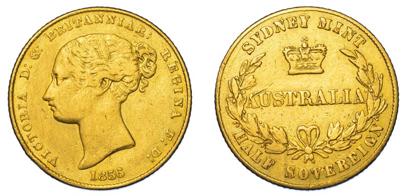 AUSTRALIA. VICTORIA, 1837-1901. Half Sovereign 1856. Sydney.  - Auction Light Numismatics - Cambi Casa d'Aste