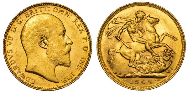 AUSTRALIA. EDWARD VII, 1902-1910. Sovereign 1908. Melbourne.