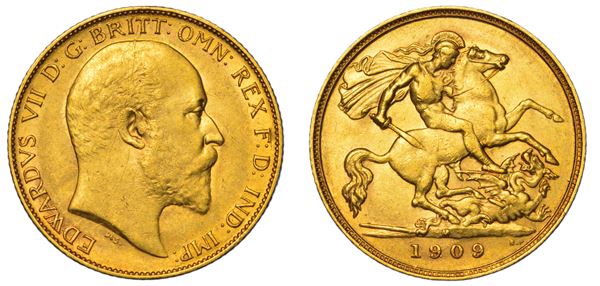 AUSTRALIA. EDWARD VII, 1902-1910. Half Sovereign 1909. Melbourne.