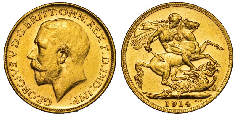 AUSTRALIA. GEORGE V, 1910-1936. Sovereign 1914. Melbourne.  - Asta Numismatica Light - Cambi Casa d'Aste