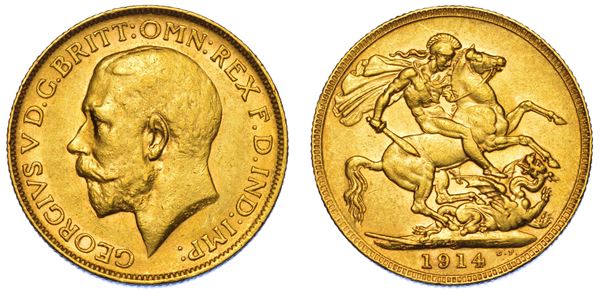 AUSTRALIA. GEORGE V, 1910-1936. Sovereign 1914. Perth.