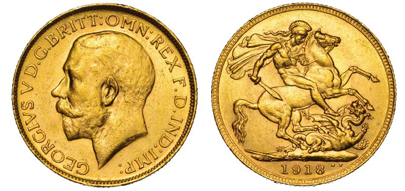 AUSTRALIA. GEORGE V, 1910-1936. Sovereign 1918. Perth.  - Auction Light Numismatics - Cambi Casa d'Aste
